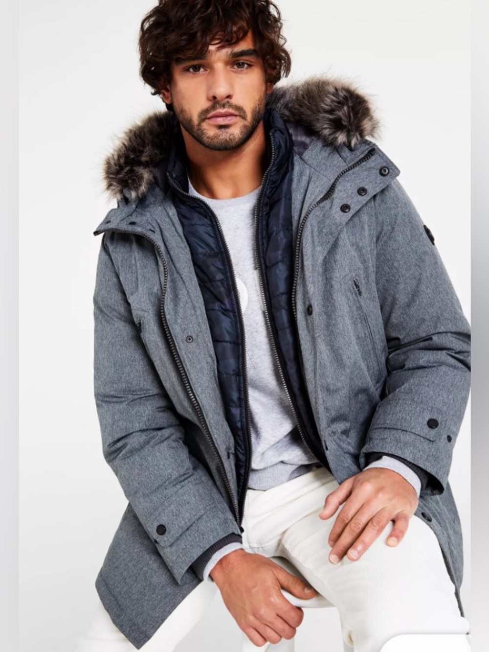 Michael Kors charcoal Hooded Bib Snorkel Jacket